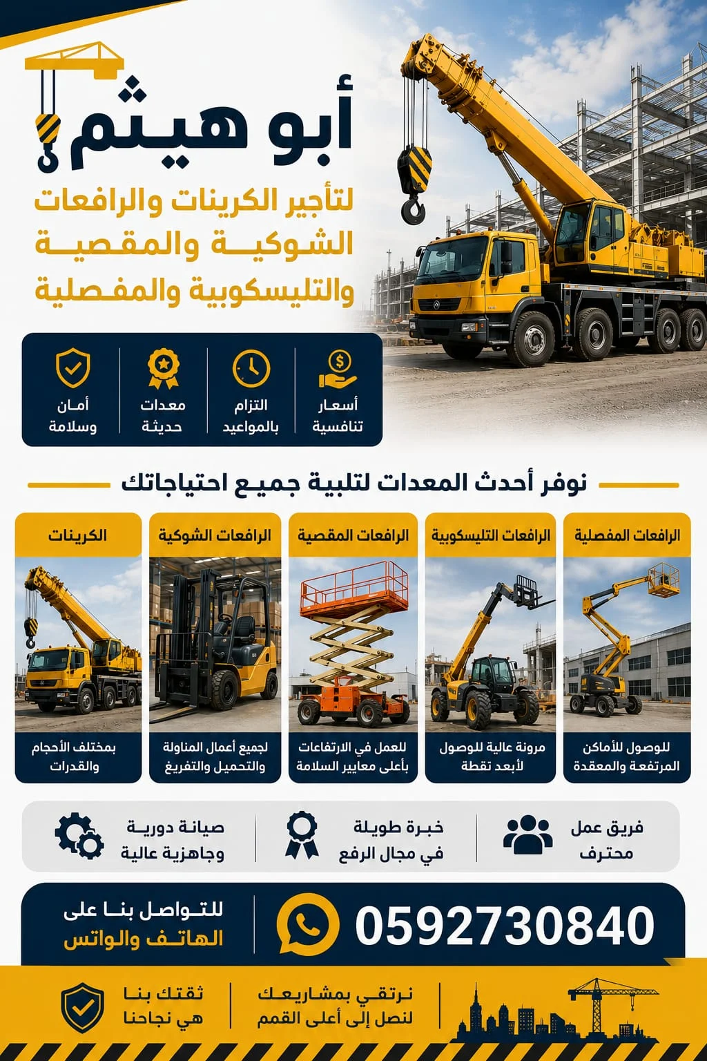 16m,22m manlifts and scissor lifts for rental and forklifts, scissor lifts, cranes