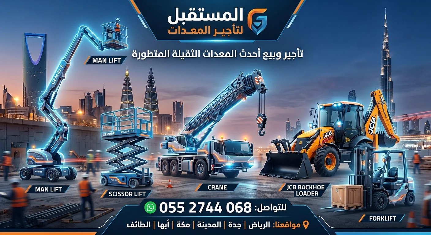 مان لفت جميع المقاسات  للايجار اليومي وشهري  وسيزرات الكهربائية وديزل