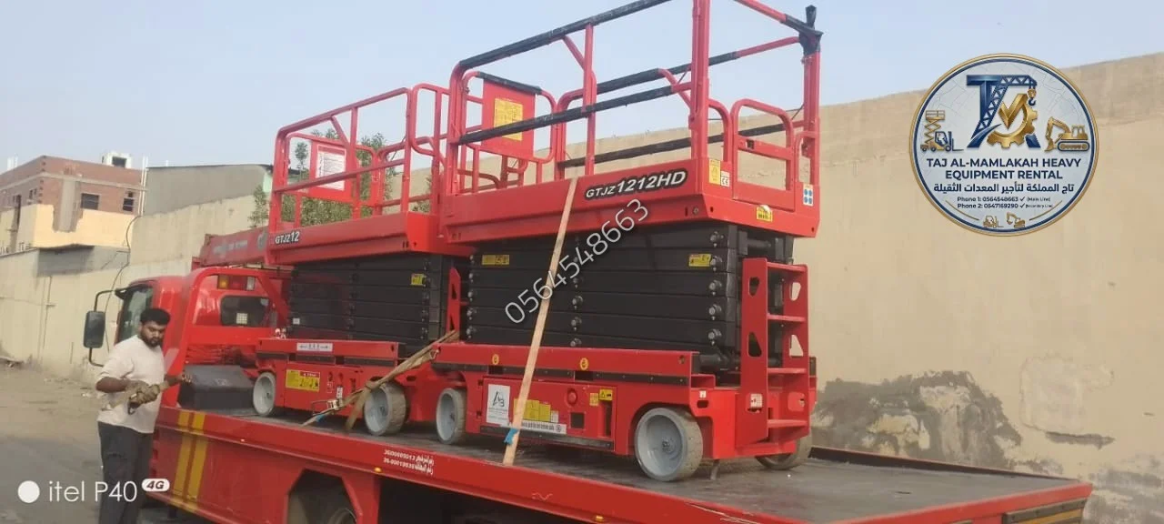 تأجير سيزر لفت بجدة (الخمرة والصناعية) رافعات مقصية معتمدة | Caesar Rental - 0547169290