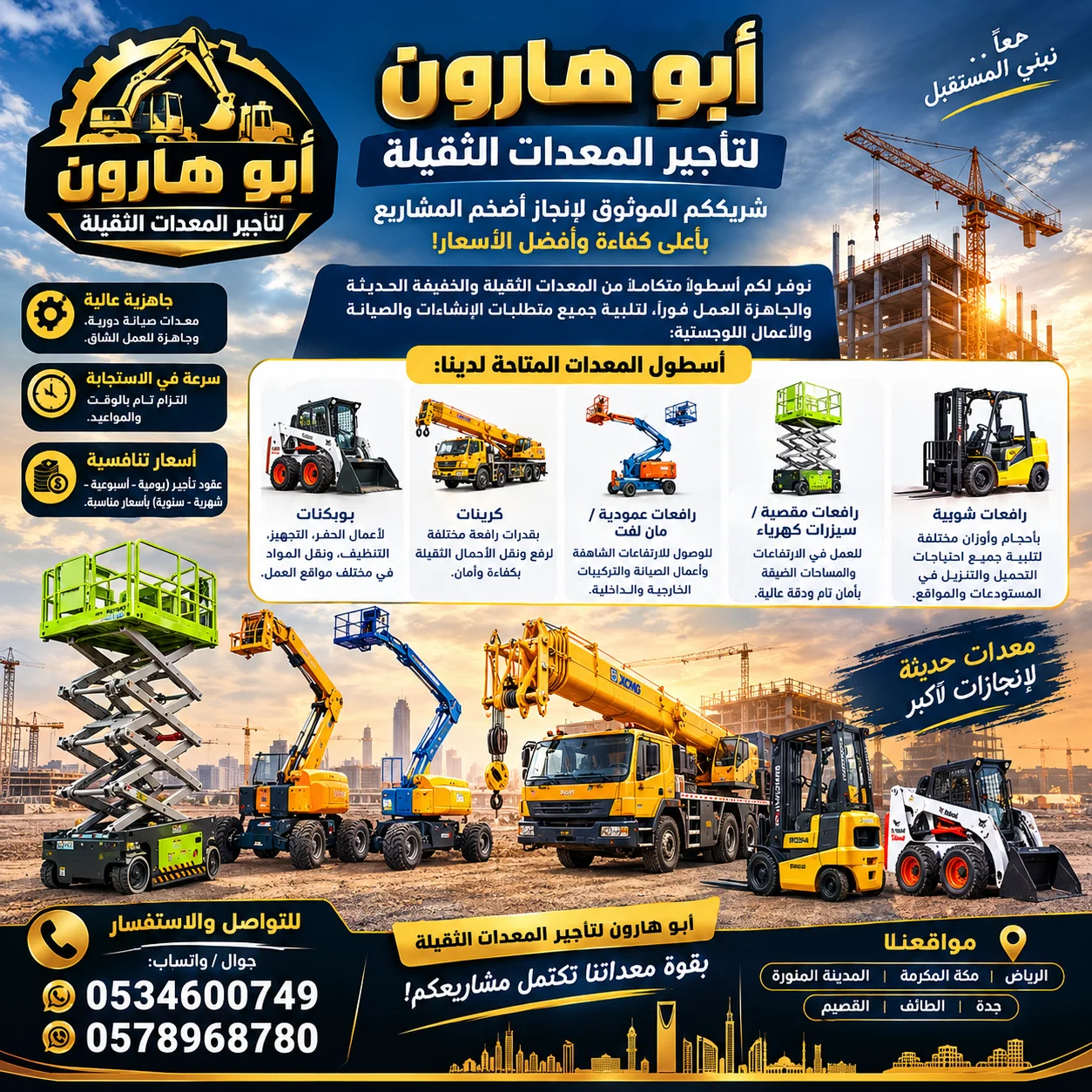 رافعه شوكية وسيزرات كهرباء مان لفت للايجار