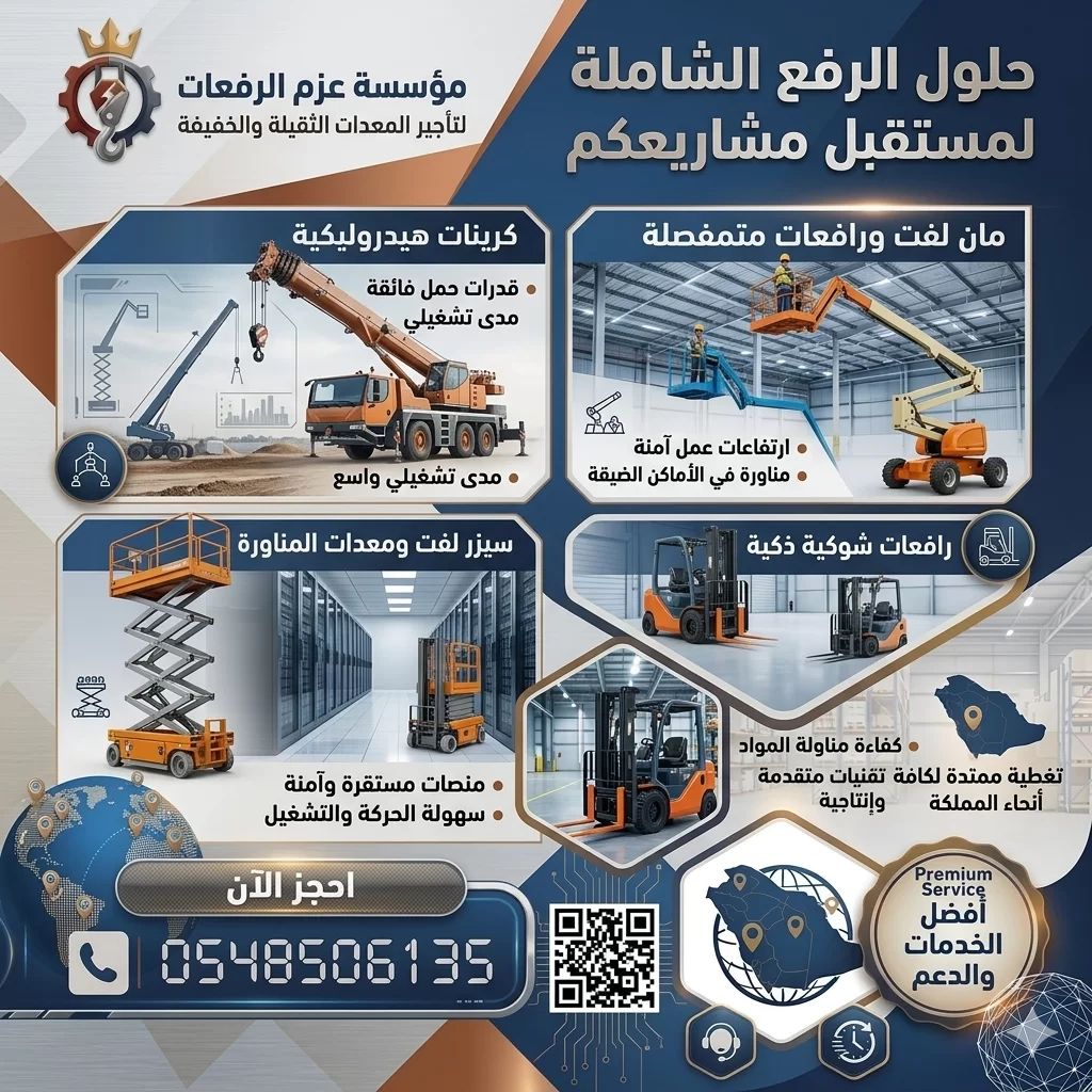 بين  يديك الان | سيزر لفت للإيجار في الرياض - تأجير سيزر لفت بجدة بالرياض بمكة بالدمام - رافعة مقصية منصات رفع - مقصي سقايل كهربائية