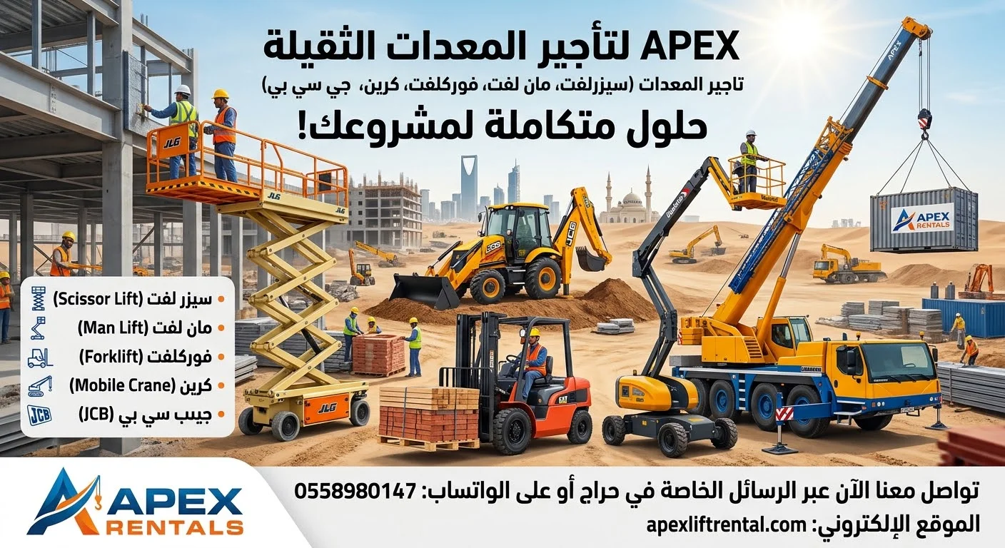 سيزر لفت -  فوركلفت - مان لفت - كرين  بوب كات -جي سي بي- للايجار الرياض جدة الدمام ينبع رابغ خليص ثول بدر الخمرة الحمدانية الجموم الصالحية الريان المحمدية قرطبة القادسية الجنادرية الياسمين النرجس العارض السلي الرمال المونسية اليرموك الدرعية
