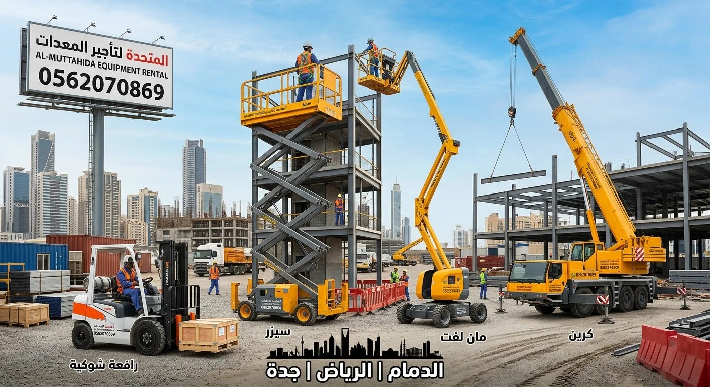 تأجير وايجار سيزرات مان لفت رافعات شوكية بجميع الأحجام فالدمام والرياض وجدة